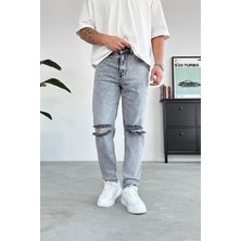 Kar Yıkama Dizi Yırtık Regular Pantolon