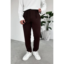 Kahverengi Beli Ip Detaylı Gabardin Regular Pantolon