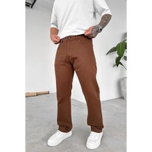 Kahverengi Basic Premium Baggy Pantolon