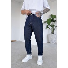 Lacivert Ters Dikiş Detay Regular Pantolon