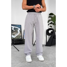 Gri Dokulu Soft Jogger Pantolon