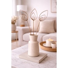 B'Clara Home 3'lü Tropik Dekoratif Cane Pradeep Vazo Çiçeği