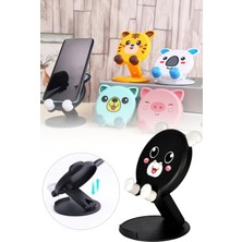 Privo Hayvan Figürlü Masaüstü Telefon Standı Sevimli Tasarım Sabit Tabanlı Telefon Tutucu (4 Model)