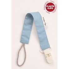 My Vera Indigo - Plastik Klipsli Pamuklu Emzik Askısı - Emzik Zinciri - Emzik Tutacağı