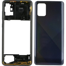 Genos Samsung Galaxy A71 Uyumlu Batarya Kapağı (Siyah) (SN808023)
