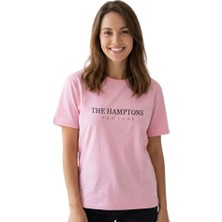 Hamptons Baskı Enfield&co Kadın T-Shirt The Pembe