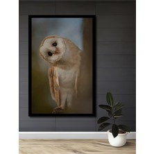 Petmudo AVM  Baykuş Yağlı Boya Görünümlü Ahşap Ev,antre,ofis,mutfak,yatak Odası Tablo Çerçeve Görünümlü