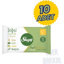Sleepy 10 Paket Cep Mendili Doğal Pamuklu El Yüz Vücut Temizlik Mendili 15LIX10 Paket Cep  Boy