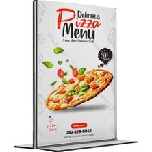 A4 T-Tipi Dikey 21X30 cm Şeffaf Föylük Menü Broşür Etiket Fotoğraflık Albüm Stand Sehpa Fiyatlık