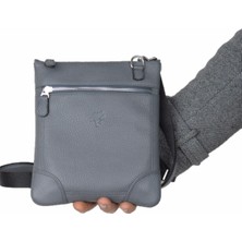 MÇ Deri Hakiki Deri Çapraz Askılı Floater Desenli Deri Çanta