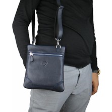 MÇ Deri Hakiki Deri Çapraz Askılı Floater Desenli Deri Çanta