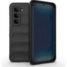 Zore Infinix Hot 50 4g Kılıf Esnek Tpu Oyuklu Arka Yüzey Tasarımlı Asma Etnik Silikon Kapak - Siyah