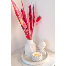 Besagu Home Dekoratif 4 Parça Vazo Seti - Vazo, Yuvarlak Tepsi, Tealight Mumluk, Dekoratif Kız