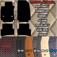 Renault Uyumlu Ototurco Automotive Suni Deri-Kapitoneli-Silikon Topukluklu-Termoplast Tabanlı Spor Paspas