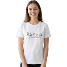 Will Always Love You Enfield&co Kadın T-Shirt I Ekru