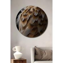 Petmudo AVM Görkemli Baykuş Yağlı Boya Görünümlü Dekoratif Ahşap Tablo Yuvarlak Duvar Tablosu