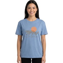 Baskı Enfield&co Kadın T-Shirt Kaplan Bebe Mavi