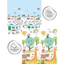 Globomart Best Friends Katlanabilir Çift Taraflı Oyun Matı - Oyun Halısı Premium Seri (Taşıma Çantası Hediye)