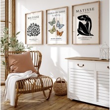 Pam Studio Matisse ve Picasso Tarzı Minimalist Sanat Posterleri – 3’lü Set, Modern Çerçeveli Duvar Dekoru