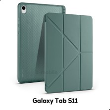 Z-Mobile Galaxy Tab S11 Kılıf Üçe Katlanan Kalem Bölmeli Standlı Tablet Kılıfı Uyandırma Özellikli 11" X730