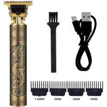 Calperia Vintage Görünümlü Güçlü 4 Farklı Başlıklı USB Şarjlı Manuel Tıraş Makinası (5047)
