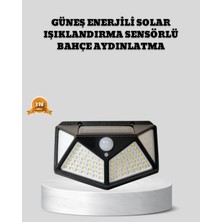 HERŞEYBURDAMODA Güneş Enerjili Aydınlatma 100 LED Sensörlü Solar Dış Mekan Lamba