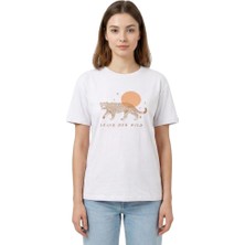 Baskı Enfield&co Kadın T-Shirt Kaplan Ekru
