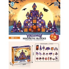 Yıldırım Oyuncak Oyuncak Halloween Cadılar Bayramı Manyetik Puzzle Block 68 Parça Eğitici Set