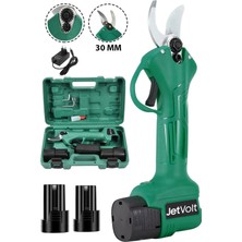 Jetvolt 21V 5AH Profesyonel Çift Akülü Bahçe Sera Süper Budama Bağ Makası Şarjlı Budama Makinesi 30 mm - Yeşil