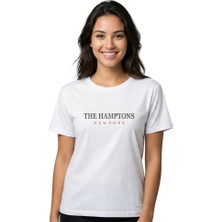 Hamptons Baskı Enfield&co Kadın T-Shirt The Ekru