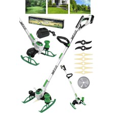 Jetvolt Çift Akülü Şarjlı Çim Biçme Makinesi - Yeşil