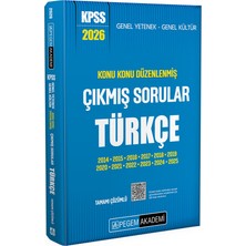 Pegem Yayınları 2026 Kpss Genel Yetenek Genel Kültür Konu Konu Düzenlenmiş Tamamı Çözümlü Çıkmış Sorular Türkçe