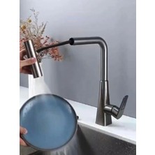 Fualora Spiralli 4 Fonksiyonlu Şelale Antrasit Mutfak Evye Bataryası