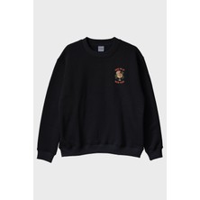 Nuugg Uyandır Beni Yılbaşı Siyah Bisiklet Yaka Sweatshirt
