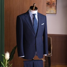 İlayda Emir Slimfit, Blazer, Kırlangıç Yaka, 2 Düğmeli, 6 Drop, Erkek Takım Elbise, Lacivert