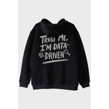 Nuugg Data Analizi Sevenlere Özel Minimalist 'ı'm Data-Driven' Siyah Hoodie