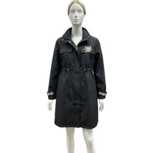 Aynaz Kadın Nakışlı Taş Detaylı Uzun Kap Ceket – Yeni Sezon Tesettür Model