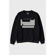 Nuugg Periodic Table Of The Elements Baskılı Siyah Bisiklet Yaka Sweatshirt