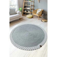 Halımax Rixo Jüt Hasırlı Naturel Çift Taraflı Kilim Yuvarlak Bohem Dekoratif Mutfak Balkon Banyo Halı