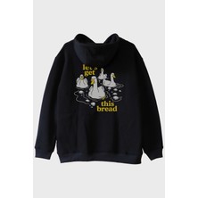 Nuugg Let’s Get This Bread Baskılı Mizahi Tasarım Siyah Hoodie