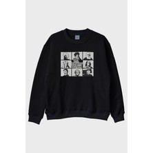 Nuugg The Brainy Bunch Bilim Insanları Baskılı Siyah Bisiklet Yaka Sweatshirt