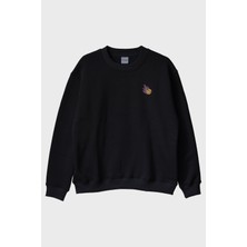 Nuugg Mor Alevli Saksafon Nakışlı Müzik Bisiklet Yaka Sweatshirt