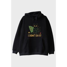 Nuugg Suçlu Kedi Siyah Hoodie