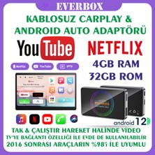Maypal Y3 Carplay & Android Auto Box 4GB+32GB Youtube Fan Soğutuculu, Wifi6, Dahili Gps, Tv Bağlantı
