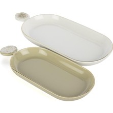 Mikasa Moor Rosaria Krem Beyaz 2li Oval Tabak 30X14-26X11CM