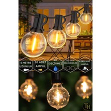 Toptanhane 5 Metre Kırılmaz 10 Ampullü Dış Mekan LED Işık Zinciri Eklenebilir Su Geçirmez Bahçe Aydınlatması