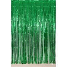 Deniz Party Store Metalize Fon Perde Duvar Perdesi Yeşil Renk 90X200CM