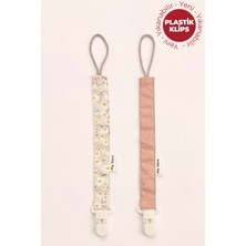 My Vera Vizon Papatya - Vizon - Plastik Klipsli Emzik Askısı Seti - 2'li Emzik Zinciri Seti