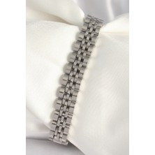 Pazarcan 316L Çelik Gümüş Renk Zincir Model Erkek Bileklik - TJ-EB3721