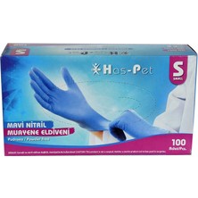 Pazarcan Pudrasız Mavi Nitril Eldiven Küçük Boy (S) 100 Lü Paket